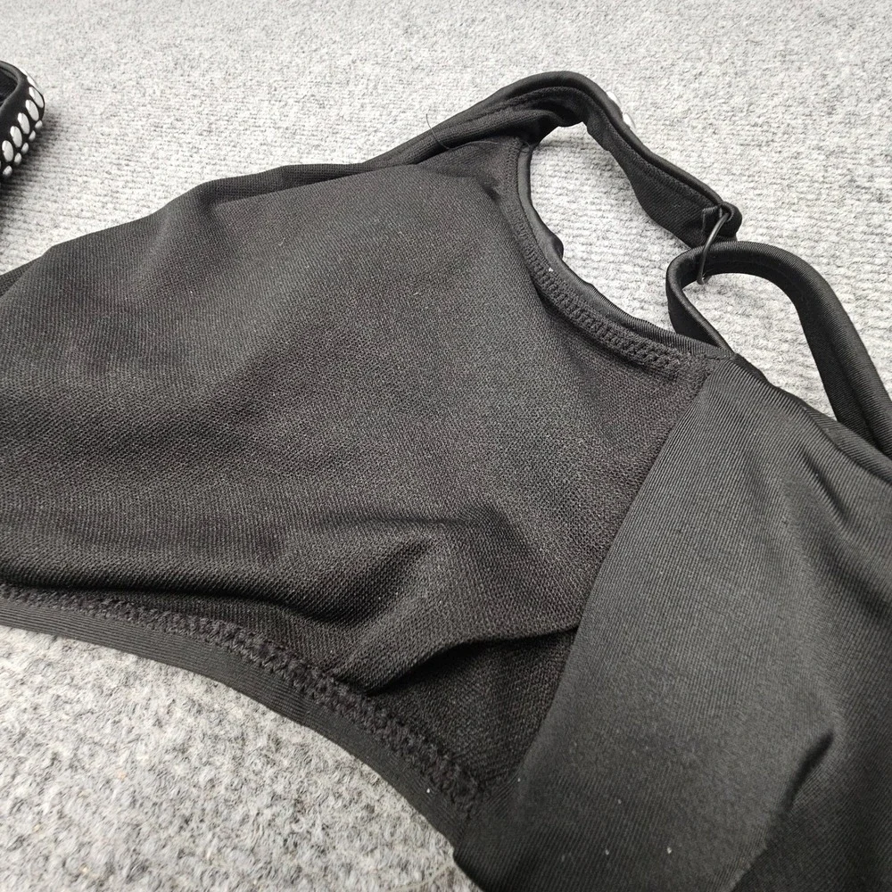 Bar III Monokini Swimsuit Womens XL Black Studded Cutout O-Ring One Piece New